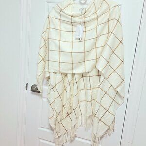Made in Italy Cream Color fringed scarf wrap New with Tag